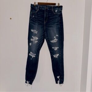 AE Curvy Super High-Waisted Distressed Jegging